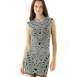NWT-RVN GEO JACQUARD Textured Knit BODYCON